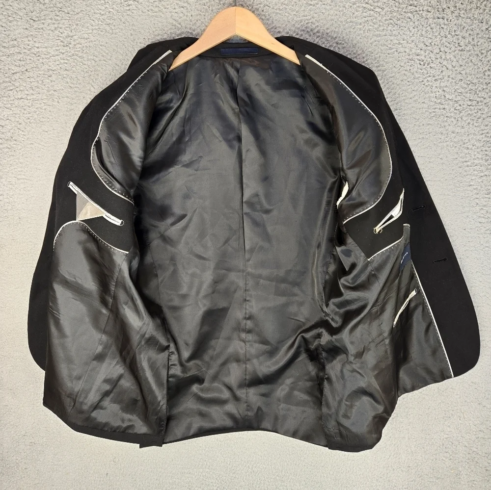 Braveman Mens Blazer Jacket Sz 42R Black 2 Button Front Out &  Inside Pockets